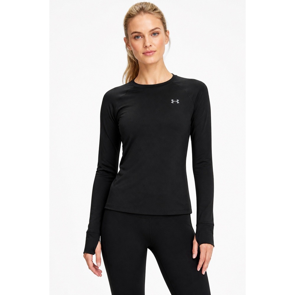 Under Armour Women's Base 3.0 Crewneck Baselayer Black Size Large New With Tags